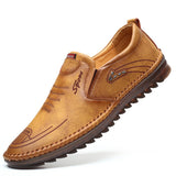Men's Soft Sole Soft Leather Breathable Light Casual Driving Shoes