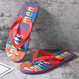 Men's Drift Two Tone Alphabet Print Flip-flops Beach Shoes