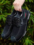 Men's Casual Breathable Simple Lace-Up Denim Canvas Shoes