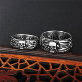 Gothic Skull Couple Band Rings