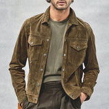 Men's Retro Motorcycle Style Suede Jacket