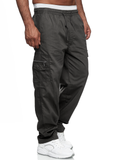 Men's Multi-Pocket Loose Straight-Leg Pants