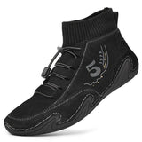 Men's Plus Sizes Rubber Band Suede Socks Retro Ankle Boots