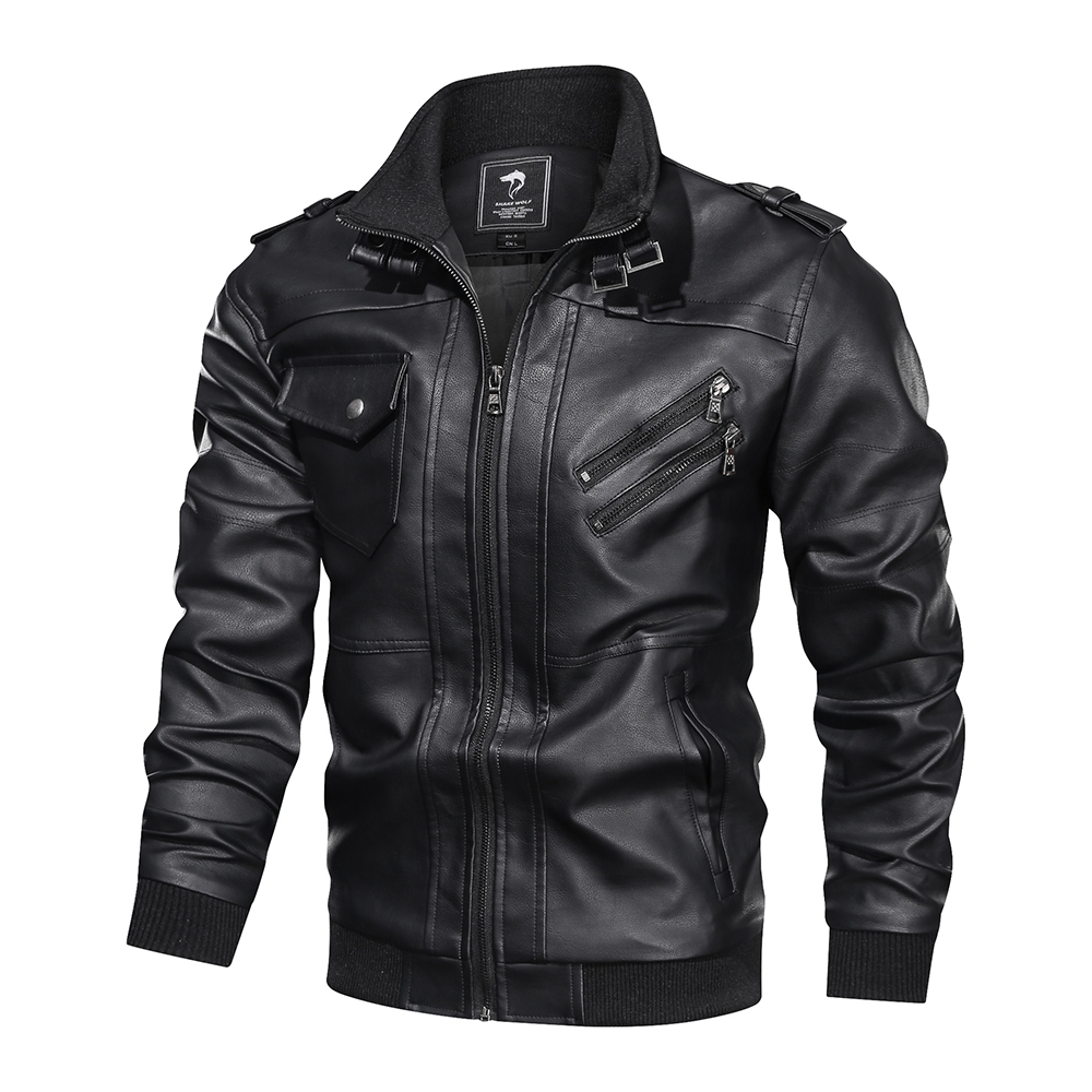 Espnman Men's Leather Motorcycle Jacket