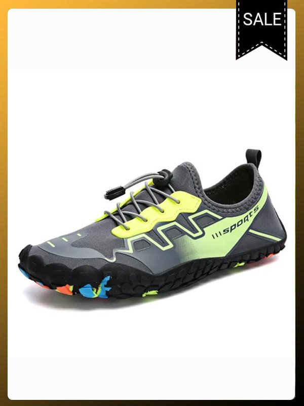 Men Outdoor Exercise Water Shoes Wading Beach Gray green elastic band Sneakers