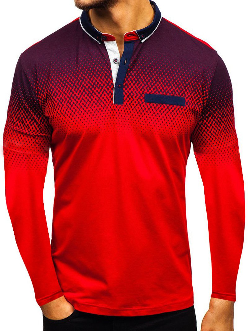 Printed Long Sleeve Polo T-Shirts