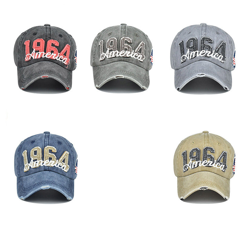 Mens Outdoor 1964 Embroidery America Baseball Cap