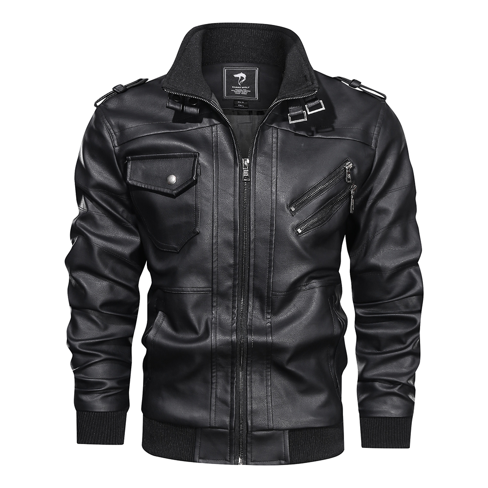Espnman Men's Leather Motorcycle Jacket