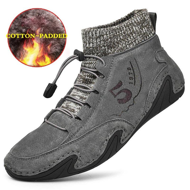 Men's Plus Sizes Rubber Band Suede Socks Retro Ankle Boots