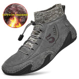 Men's Plus Sizes Rubber Band Suede Socks Retro Ankle Boots