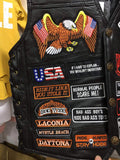 Espnman Leather Vest with 42 Patches