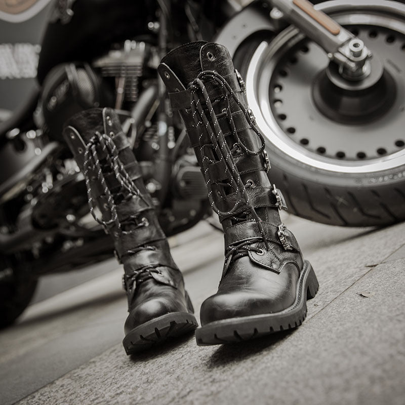 Punk Motorcycle Cruiser Boots