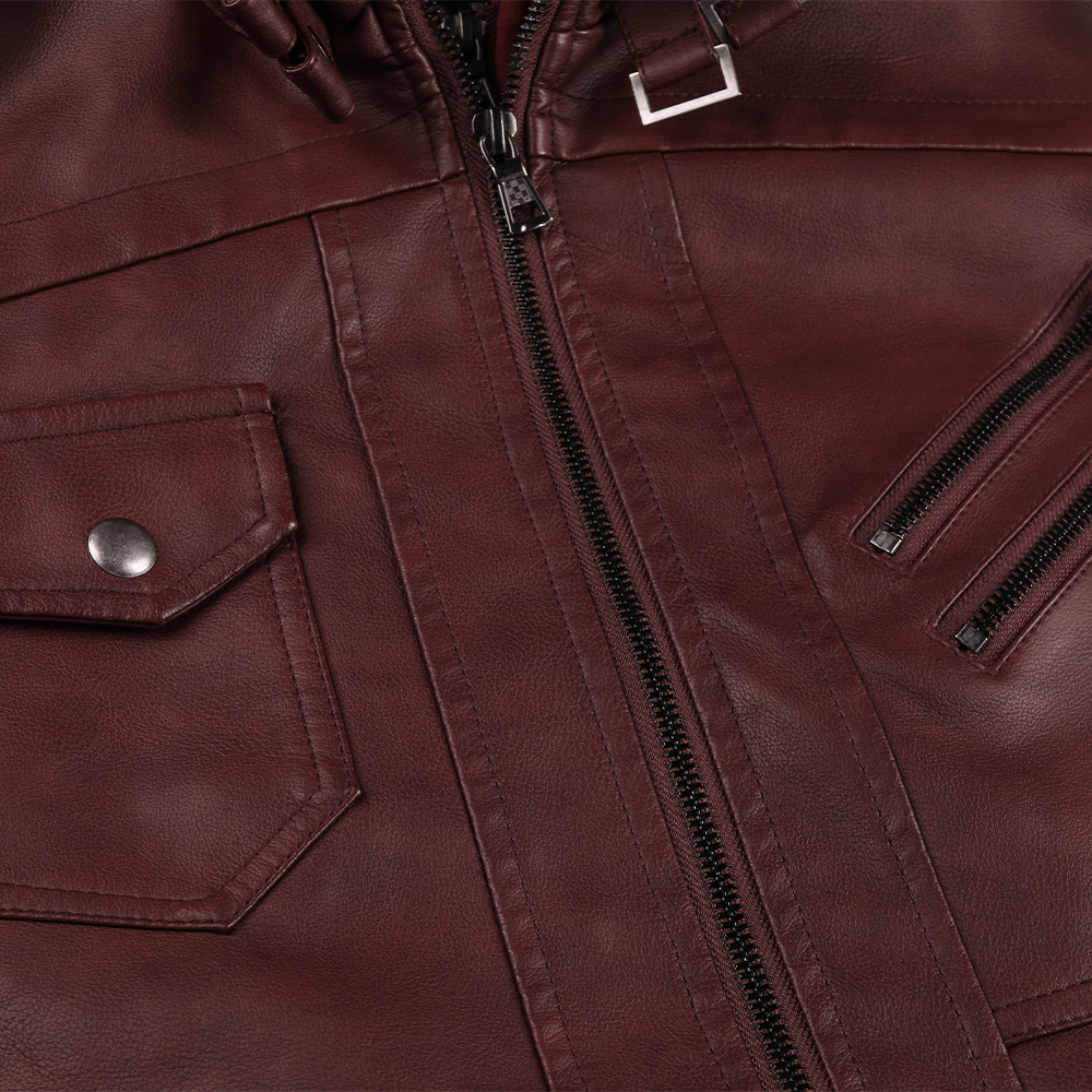 Espnman Men's Leather Motorcycle Jacket