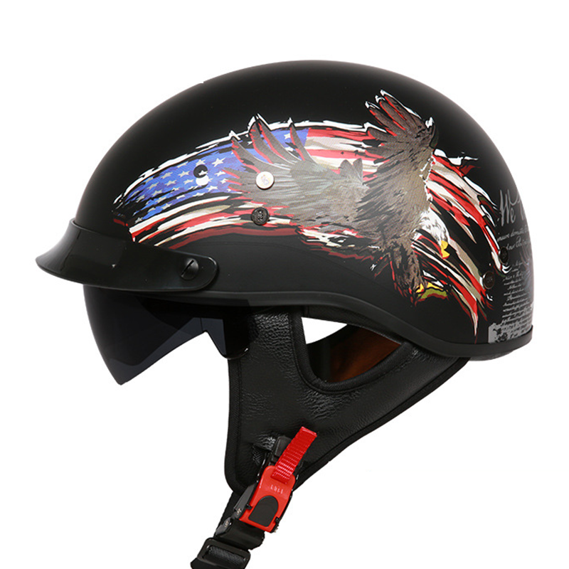 Sun Shield Half Helmet DOT