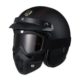 Vintage Harley 3/4 Open Face Helmet - Black Leather