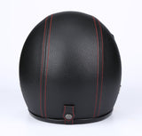 Vintage Harley 3/4 Open Face Helmet - Black Leather