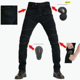 Motorcycle Riding PK718 Jeans With Protection Gear -Black