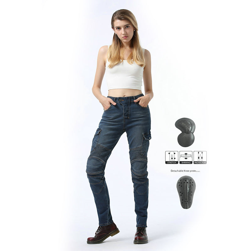Flame 6 Lady Biker Jeans with CE Armor Protector