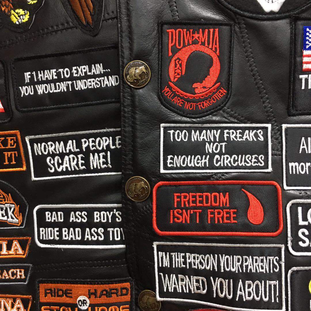 Espnman Leather Vest with 42 Patches