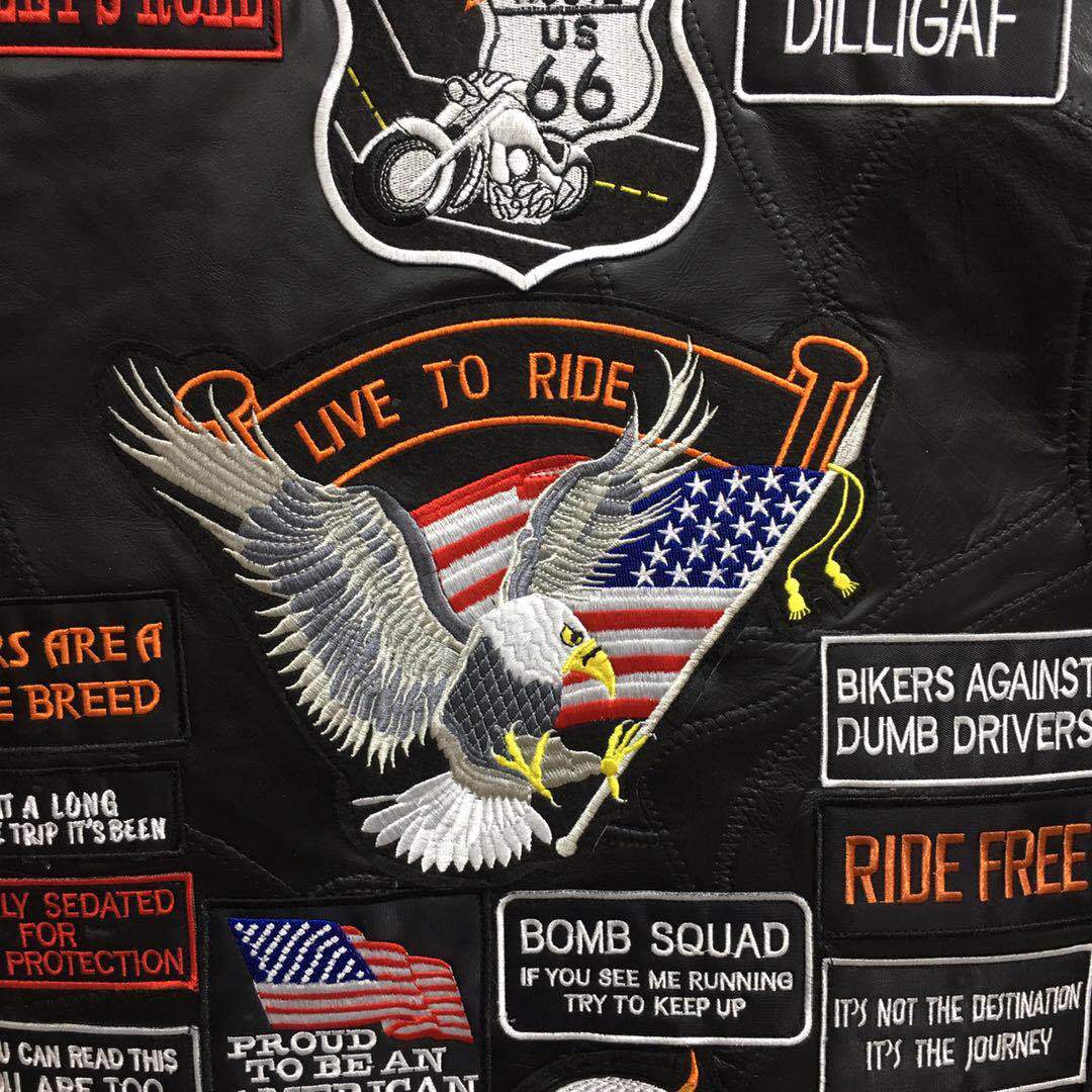 Espnman Leather Vest with 42 Patches