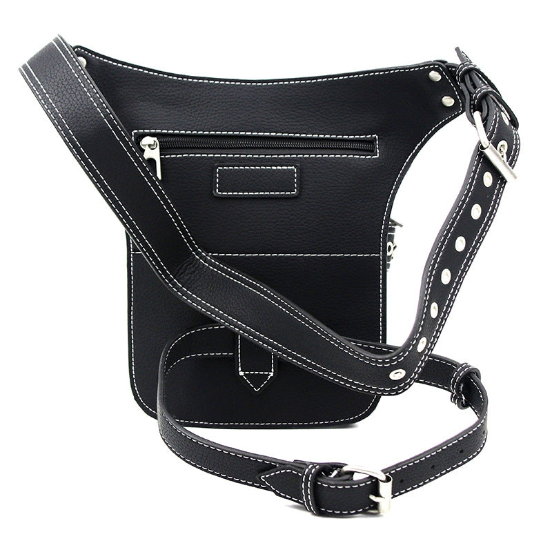 Retro Black Motorcycle Waist Bag