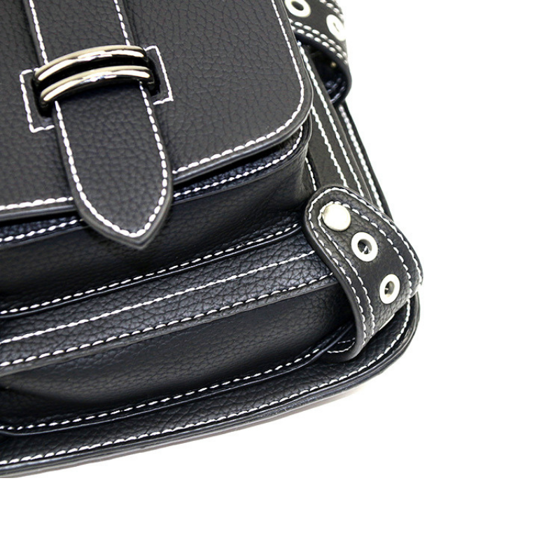 Retro Black Motorcycle Waist Bag