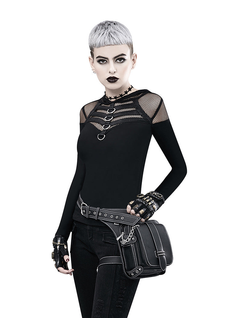 Retro Black Motorcycle Waist Bag