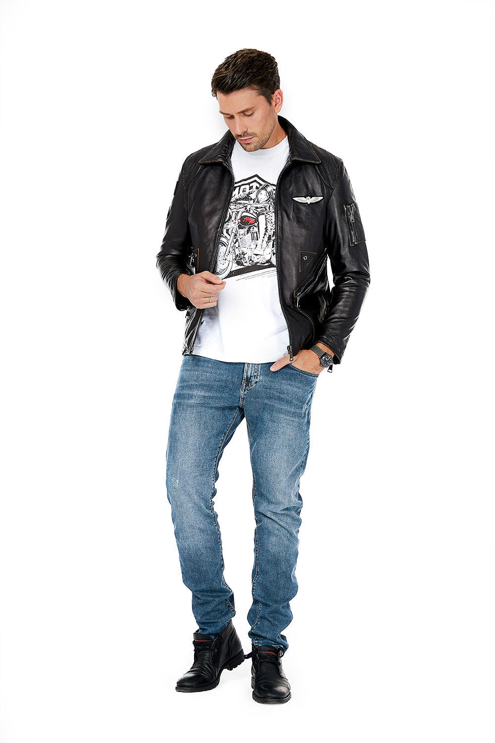 Eagle CM1 Men's Motorcycle Leather Jacket