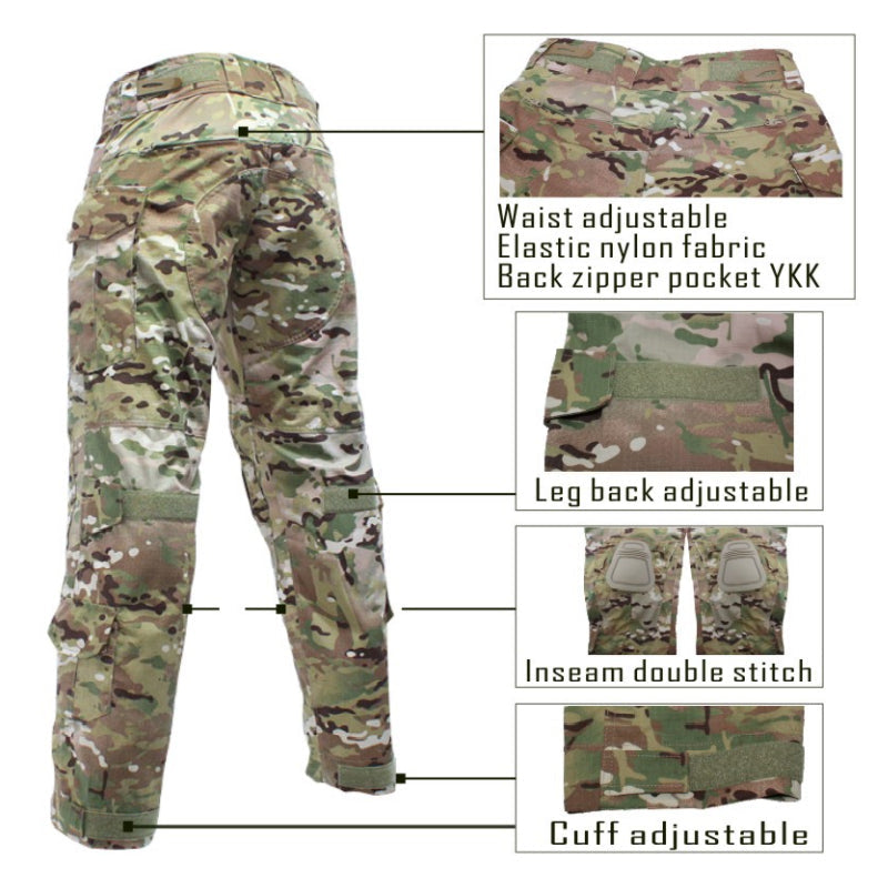 G3 Combat Pants with Knee Pads Rip-Stop Tactical Pants(With Removable Knee Pads)