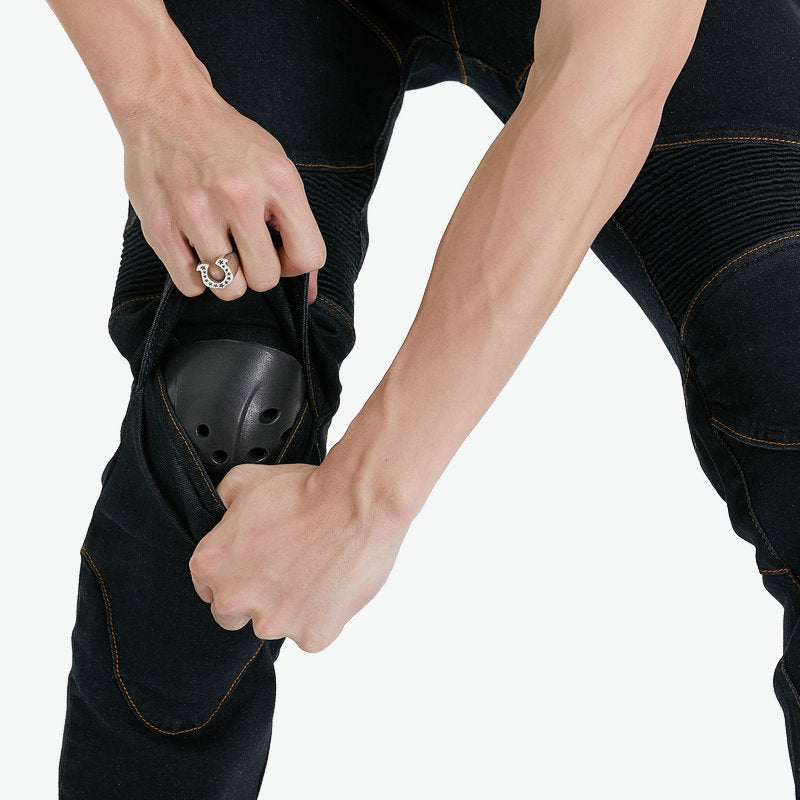 Motorcycle Riding PK718 Jeans With Protection Gear -Black