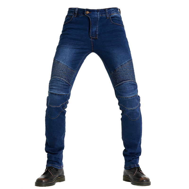 Motorcycle Riding N97 Jeans With Knee Pads - Blue