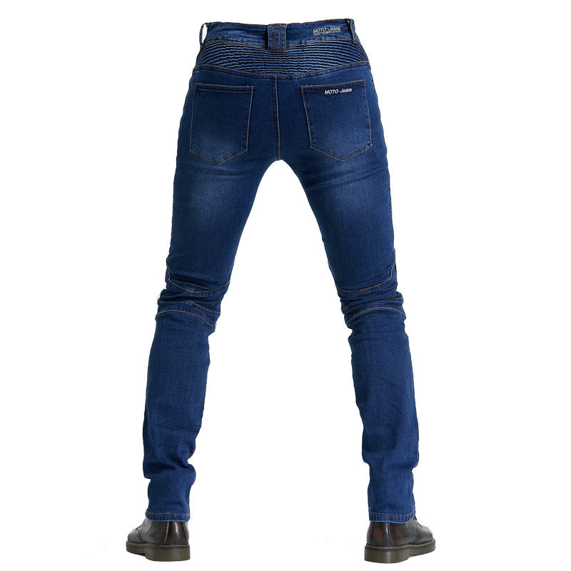 Motorcycle Riding N97 Jeans With Knee Pads - Blue