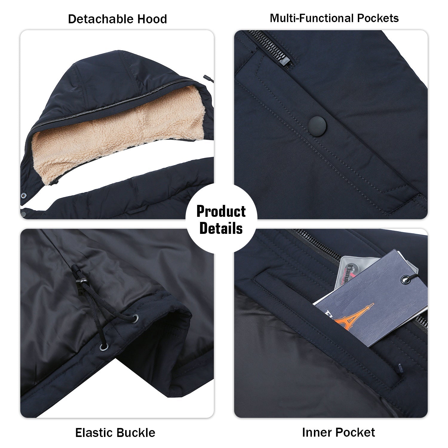 Fleece Drawstring Outdoor Active Winter Parka