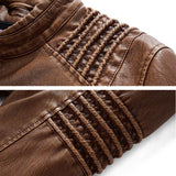 Leather Ripple Biker Jacket