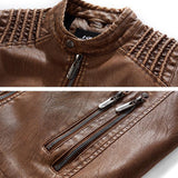 Leather Ripple Biker Jacket