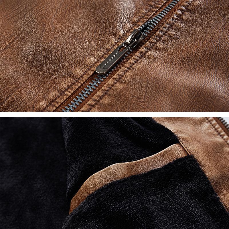 Leather Ripple Biker Jacket