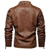 Leather Ripple Biker Jacket