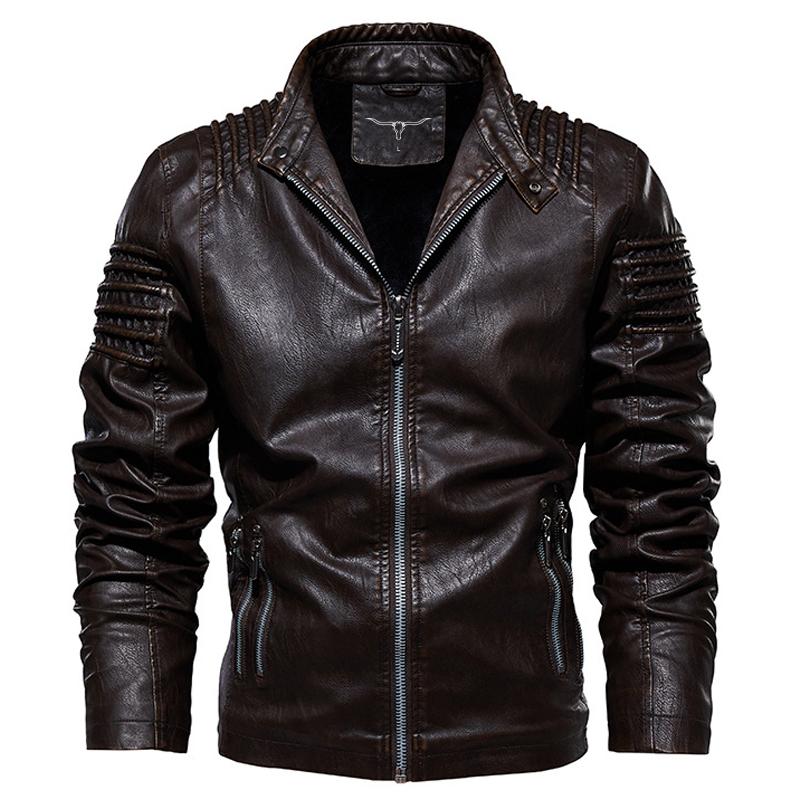 Leather Ripple Biker Jacket