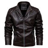 Leather Ripple Biker Jacket