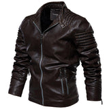 Leather Ripple Biker Jacket