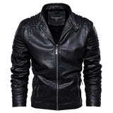 Leather Ripple Biker Jacket
