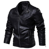 Leather Ripple Biker Jacket