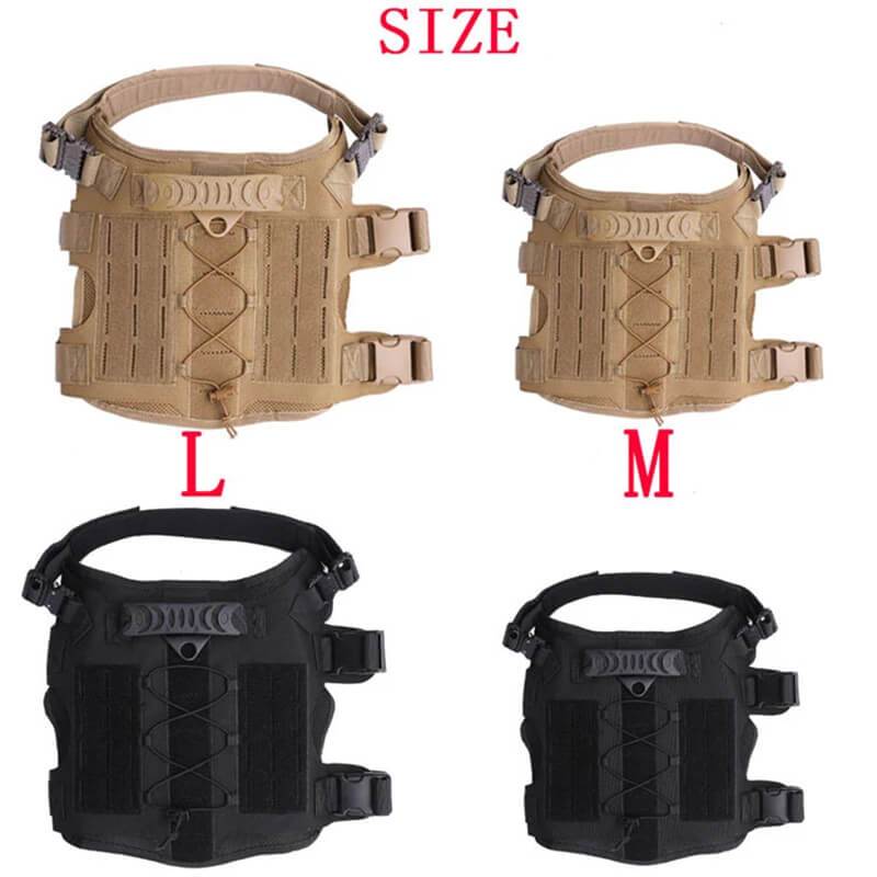 Nylon Tactical Service Dog Harness Heavy Duty Dog Training No Pull Dog Harness