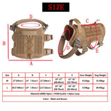 Nylon Tactical Service Dog Harness Heavy Duty Dog Training No Pull Dog Harness