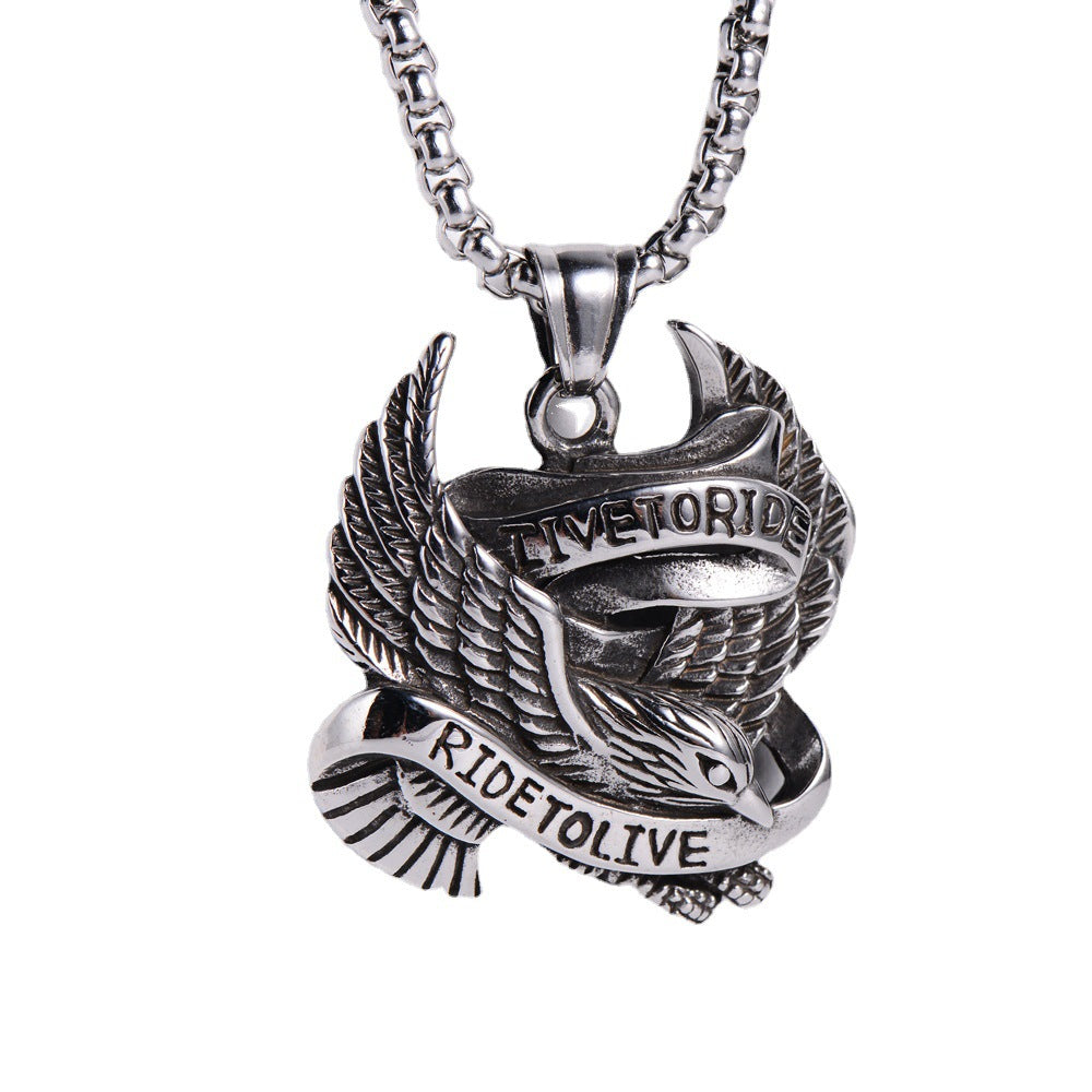Live To Ride Eagle Pendant