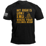 My Rights Don't End Where Your Feelings Begin America Men's Cotton Tee