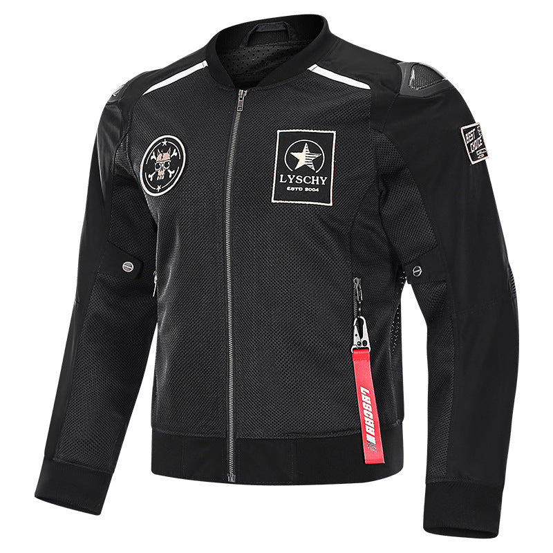 Mesh Bomber Moto Jacket With Armor