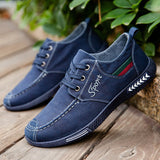 Men's Casual Breathable Simple Lace-Up Denim Canvas Shoes