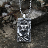 Grim Reaper Skull Dog Tag Pendant