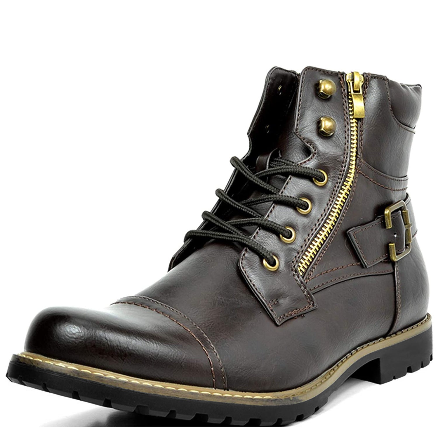 6'' Side Zipper Plain Toe Boot Perforation